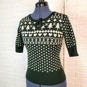 Hell Bunny Christmas Keyhole Sweater, Size Medium